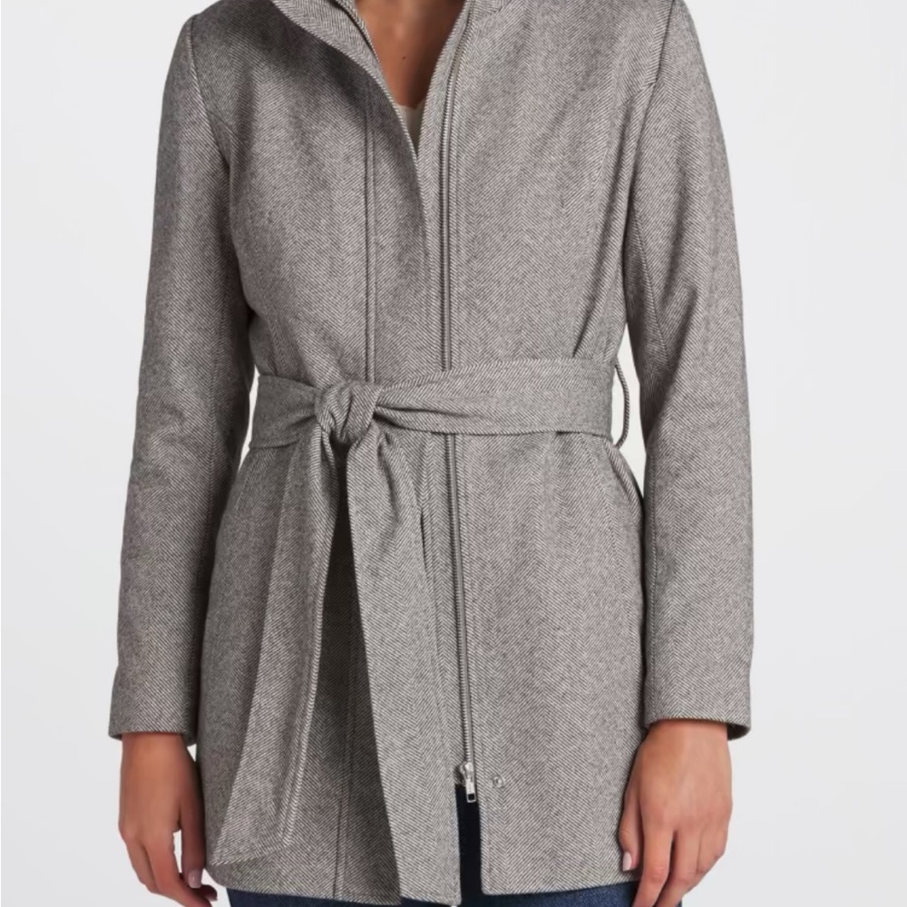 41 Hawthorn Gray Trench Coat with Belted Wrap Style